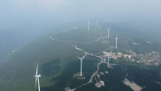 航拍福建江口风电风景4K实拍视频