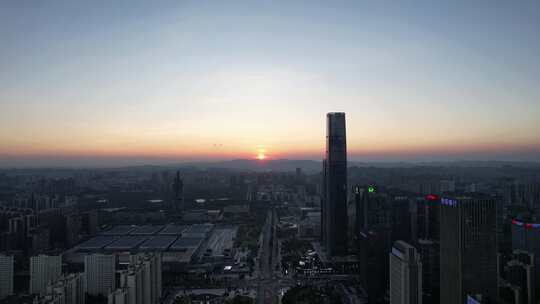 贵州贵阳日落晚霞夕阳航拍