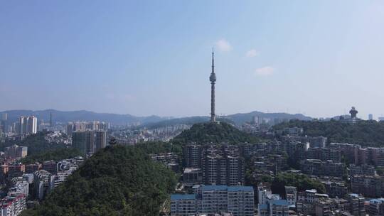 航拍贵阳东山寺东山电视塔视频素材模板下载