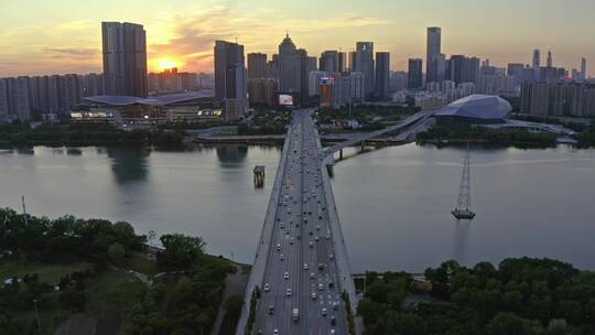 浑河青年大街沈阳城市全景航拍