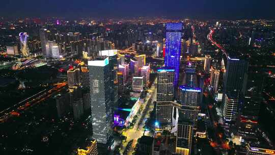 西安高新区都市之门夜景视频素材模板下载