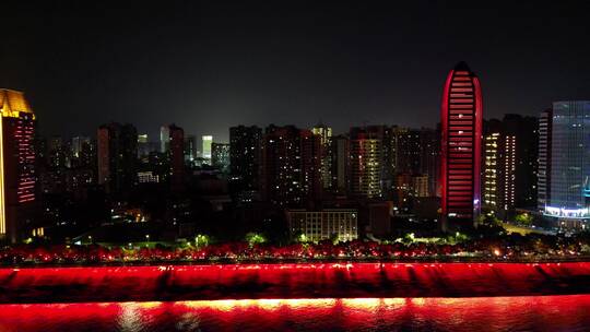 城市航拍夜景万家灯火航拍