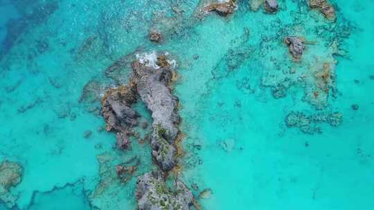 百慕大，岩礁，空中飞行，美丽的风景，热带天堂，大西洋