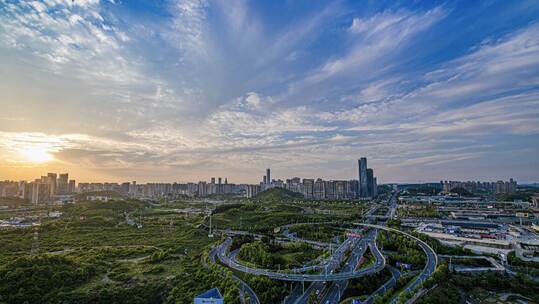 贵阳市观山湖区城市日落日转夜延时