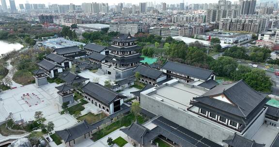 广州文化馆建筑航拍