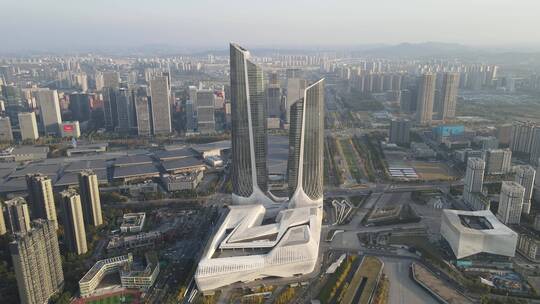 南京河西金融中心商务建筑航拍