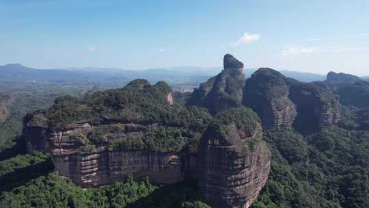 广东丹霞山5A景区丹霞地貌航拍