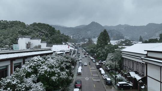 杨梅岭雪景航拍