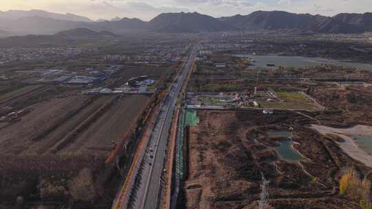 航拍 石家庄 秋天 蓝天白云 城市建设