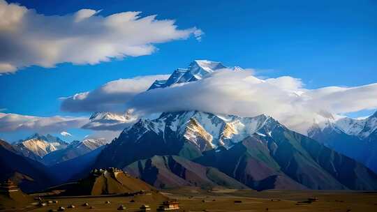 雪山山峰山脉风景