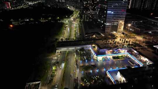 大气深圳城市航拍交通街道夜景