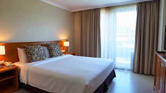 酒店卧室床铺室内场景