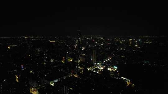 江苏南京城市夜景灯光航拍