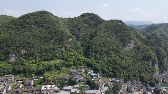 航拍贵州镇远古镇石屏山景区