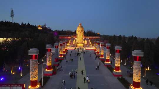 河南灵宝函谷关夜景