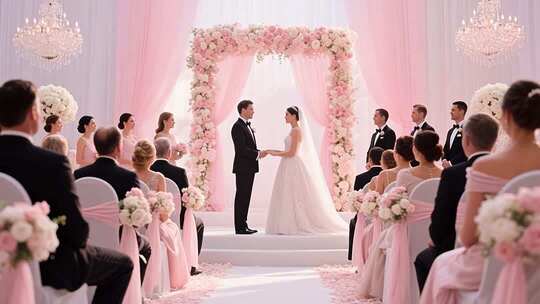 婚礼现场新郎新娘交换誓言