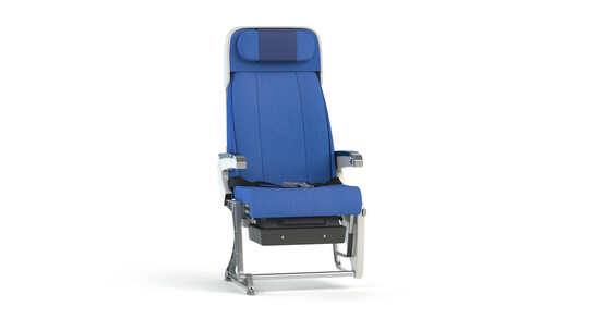 旋转飞机飞机座椅孤立在白色背景。座位选择视频素材模板下载