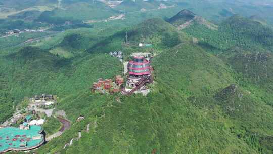 航拍中国凉都六盘水梅花山--民宿酒店原视频