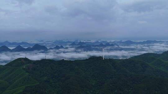 山间云海自然风光航拍素材