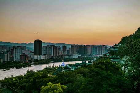 兰州黄河铁桥夜景延时