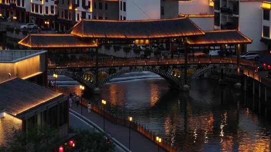 信宜市钱排镇双合村夜景航拍