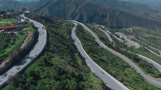 山区公路视频云南大山连续拐弯乡村公路