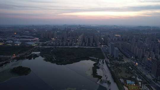 夏日马鞍山城东片区城市风光航拍素材