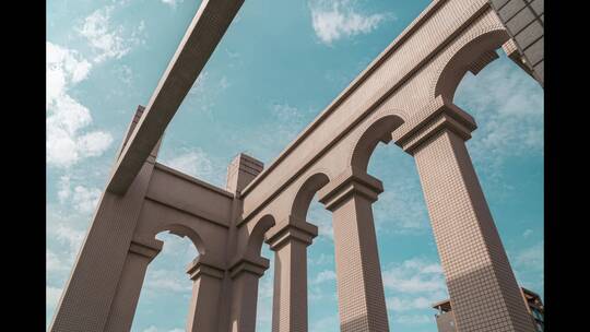 延时摄影4K｜建筑仰拍时间流逝空镜