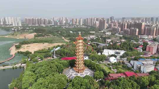 湖北鄂州莲花山元明塔航拍