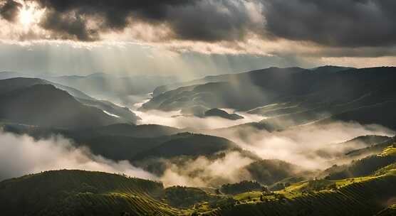 唯美风光日出日落云海风景唯美开场航拍中国