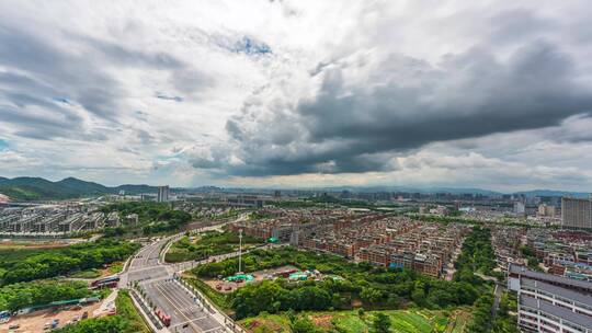 义乌台风季低空云城市风光8K延时摄影