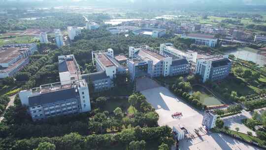 航拍雁山的大学院校和高校视频素材模板下载