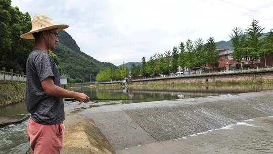 浙江农村地区钓鱼场景