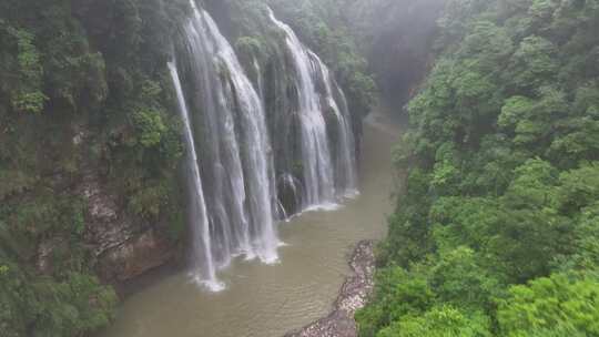 马岭河峡谷瀑布群航拍