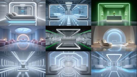 未来极简室内空间设计高清在线视频素材下载