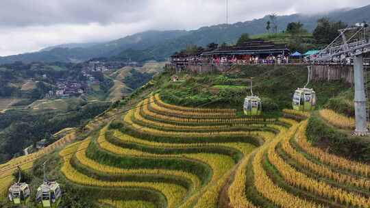 桂林龙脊梯田空中缆车索道观光