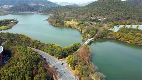 杭州湘湖风景航拍4k