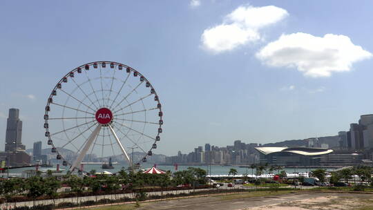 香港中环摩天轮特写