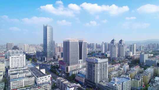 连云港市中心-4k航拍视频素材模板下载