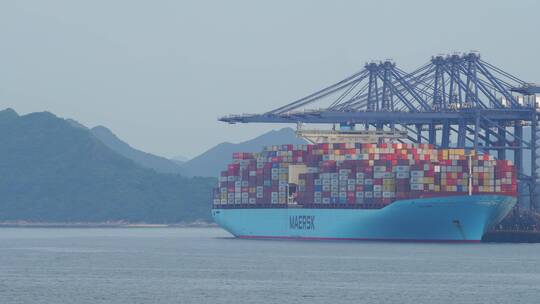 盐田港码头货轮集装箱4K超清视频视频素材模板下载