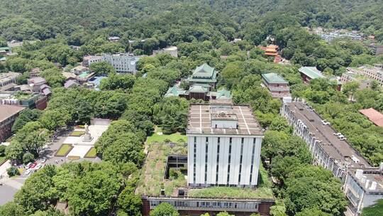 湖南大学湖南师范大学岳麓书院岳麓山航拍视频素材模板下载