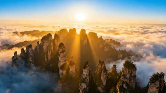 张家界武陵源云海日出景观