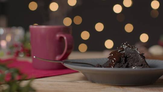 巧克力圣诞蛋糕视频素材模板下载