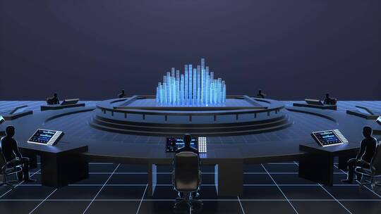人工大脑和未来城市智能控制中心C4D动画