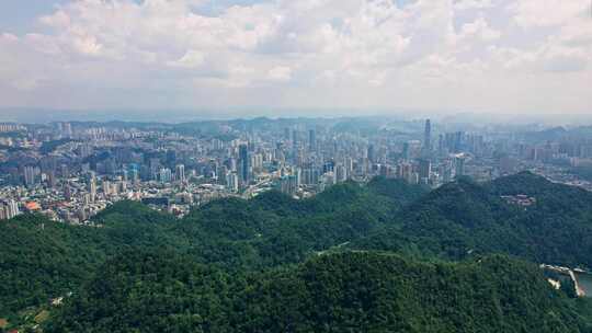 航拍贵阳城市建筑城市空景