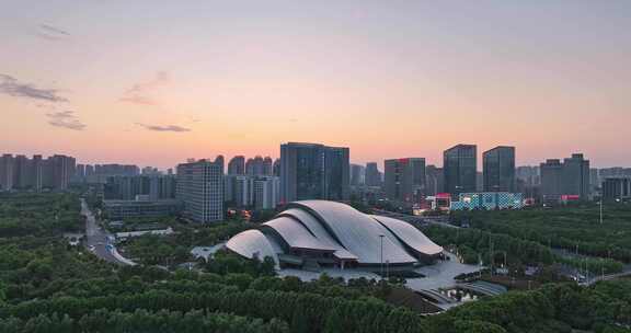 合肥大剧院 航拍天鹅湖大剧院