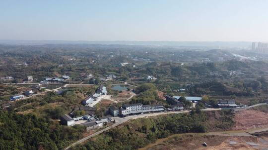 航拍湖北宜昌夷陵区乡村建设