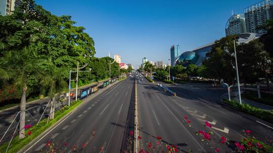 广西南宁民族大道广西科学馆街景