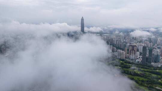 深圳城市高空云海航拍延时