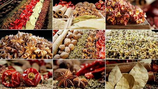 调料美食香料火锅食材佐料卤料辅料广告实拍高清在线视频素材下载